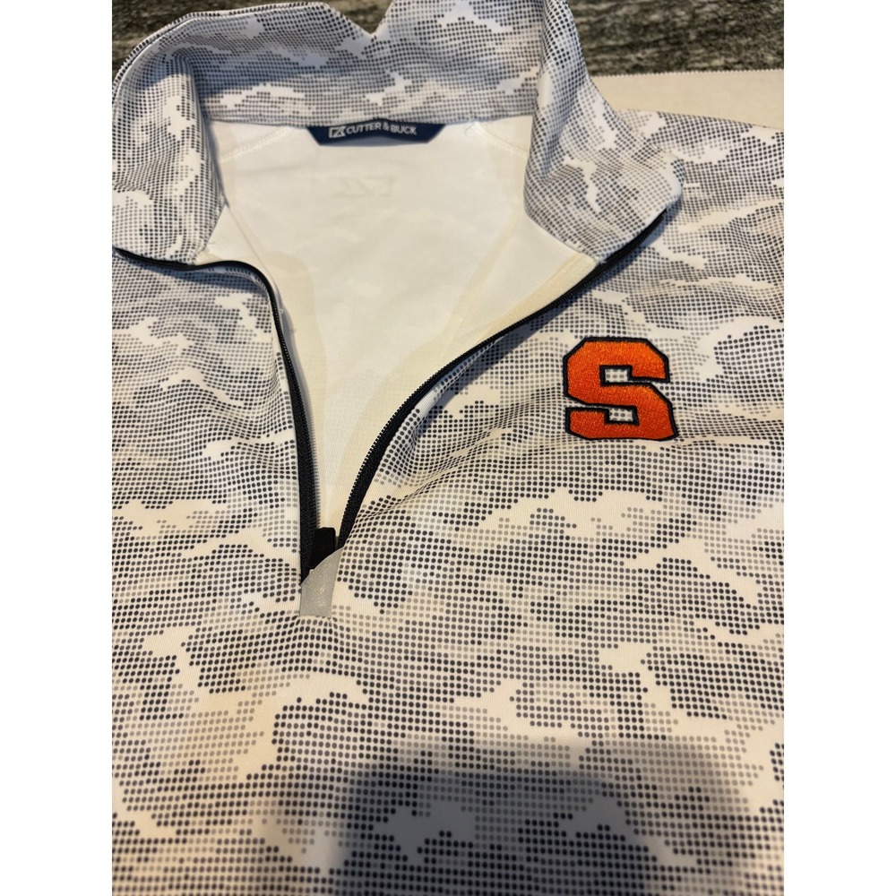Cutter & Buck Syracuse Orange Camo 1/4 Zip Pullover Long Sleeve Shirt Women's S - Picture 3 of 4